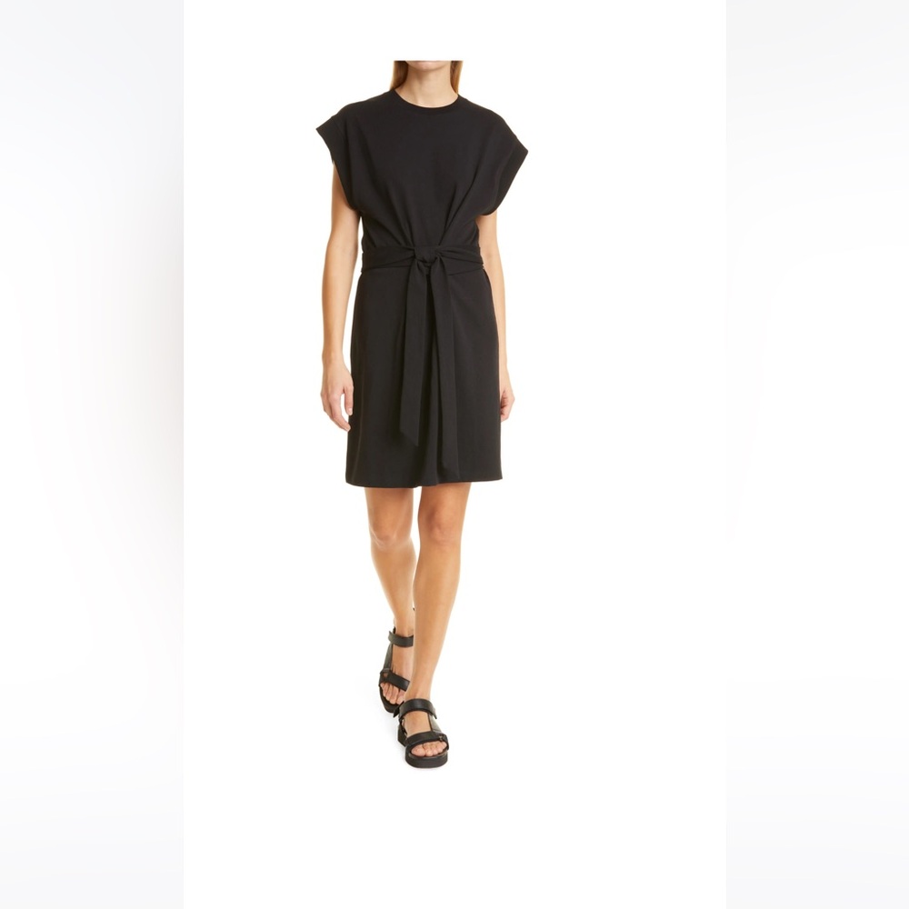 Vince Tie Waist Cotton Knit Dress
